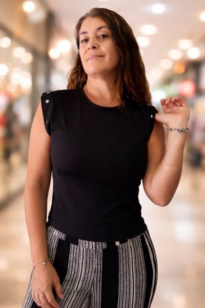 Musculosa morley de jersey con tachas